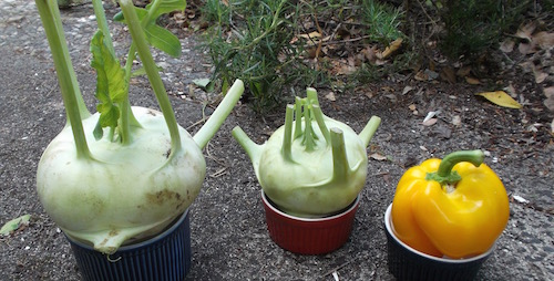 Laughing at vegetables